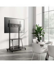 SOPORTE TV MONITOR AISENS SUELO CON RUEDAS 37-100 150KG BLACK/SILVER