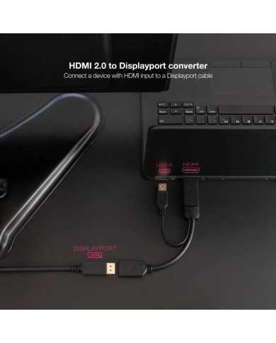 CABLE CONVERSOR NANOCABLE HDMI A DISPLAYPORT 20CM BLACK