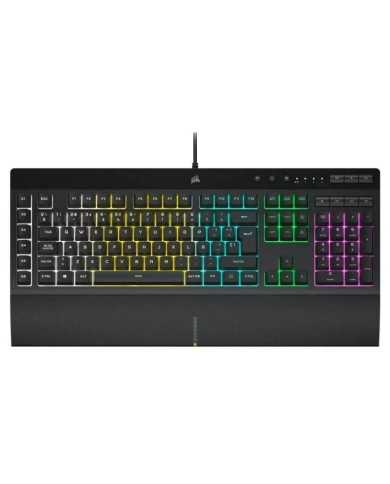 TECLADO GAMING CORSAIR K55 PRO USB ICUE RGB BLACK + REPOSAMUÑECA