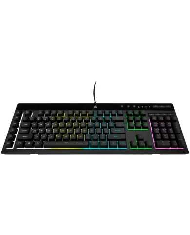TECLADO GAMING CORSAIR K55 PRO USB ICUE RGB BLACK + REPOSAMUÑECA