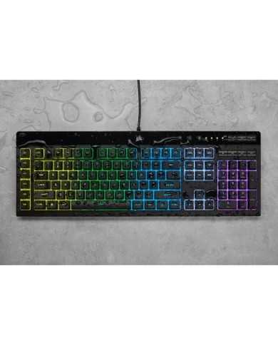 TECLADO GAMING CORSAIR K55 PRO USB ICUE RGB BLACK + REPOSAMUÑECA