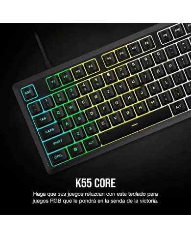 TECLADO GAMING CORSAIR K55 USB ICUE BLACK