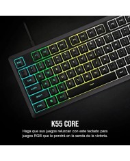 TECLADO GAMING CORSAIR K55 USB ICUE BLACK