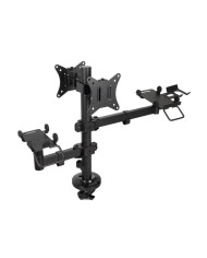 SOPORTE DE MESA TOOQ MONITOR + IMPRESORA + TERMINAL 17-32 2 BRAZOS BLACK