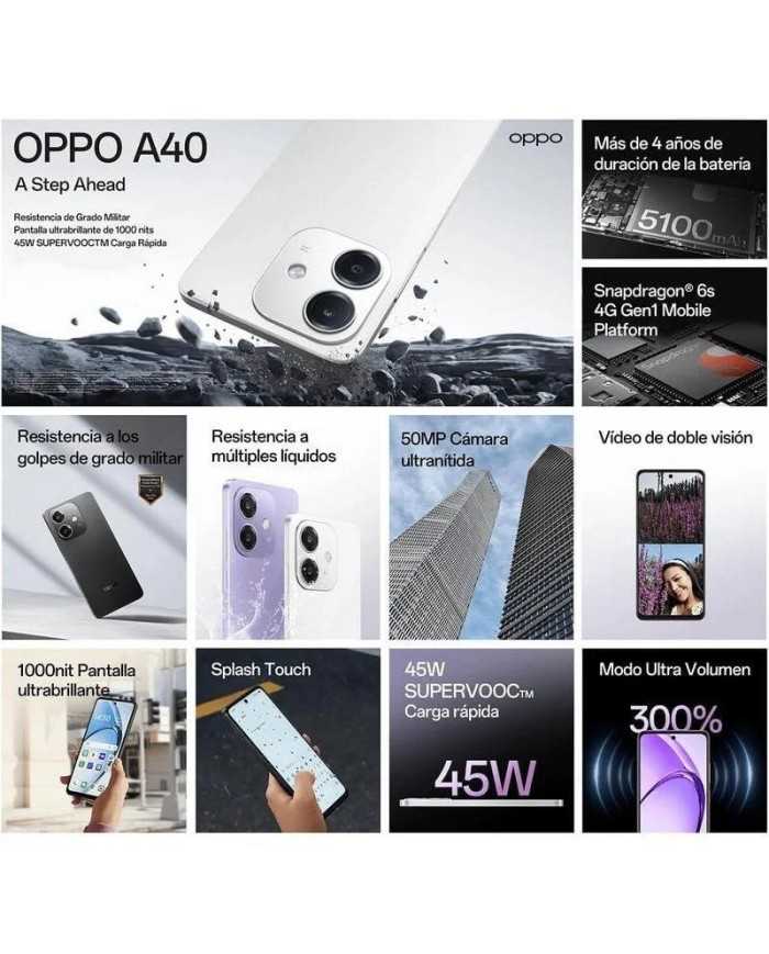 SMARTPHONE OPPO A40 6.72 4GB/128GB/50MPX/NFC/4G PURPLE SMARTPHONE OPPO A40 6.72 4GB/128GB/50MPX/NFC/4G PURPLE