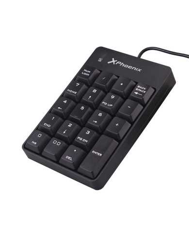 TECLADO NUMERICO PHOENIX KEYPAD USB 19 TECLAS BLACK TECLADO NUMERICO PHOENIX KEYPAD USB 19 TECLAS BLACK