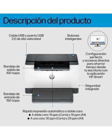 IMPRESORA HP LASER MONOCROMO LASERJET M209D DUPLEX WHITE