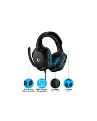 AURICULARES + MICROFONO LOGITECH GAMING G432 USB  DTS 7.1 BLACK/BLUE