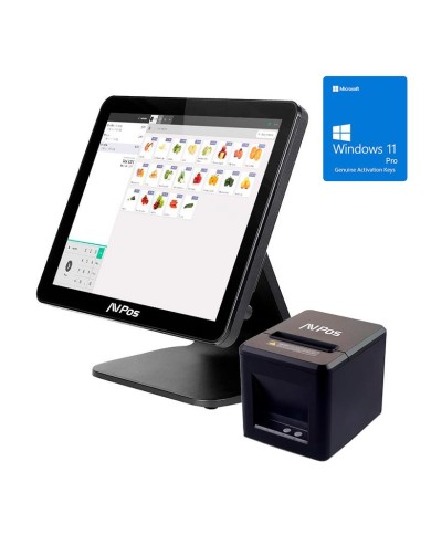 PACK TPV AVPOS K4000 15 TACTIL N100/8GB/SSD128/W11P + TC40 USB/LAN PACK TPV AVPOS K4000 15 TACTIL N100/8GB/SSD128/W11P + TC40 USB/LAN