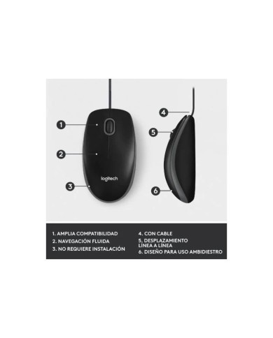 RATON LOGITECH M100 USB 1000DPI BLACK RATON LOGITECH M100 USB 1000DPI BLACK