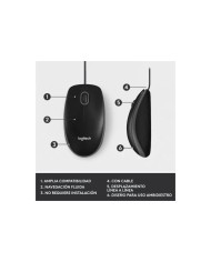 RATON LOGITECH M100 USB 1000DPI BLACK