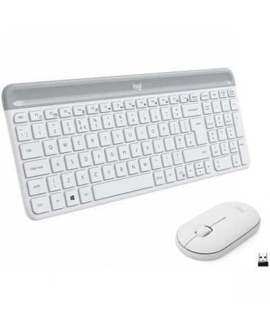 TECLADO + RATON LOGITECH MK470 SLIM WIRELESS SILENT WHITE TECLADO + RATON LOGITECH MK470 SLIM WIRELESS SILENT WHITE