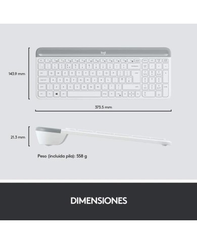TECLADO + RATON LOGITECH MK470 SLIM WIRELESS SILENT WHITE TECLADO + RATON LOGITECH MK470 SLIM WIRELESS SILENT WHITE