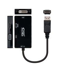 CABLE CONVERSOR DP A VGA+DVI+HDMI 3-1 15CM BLACK
