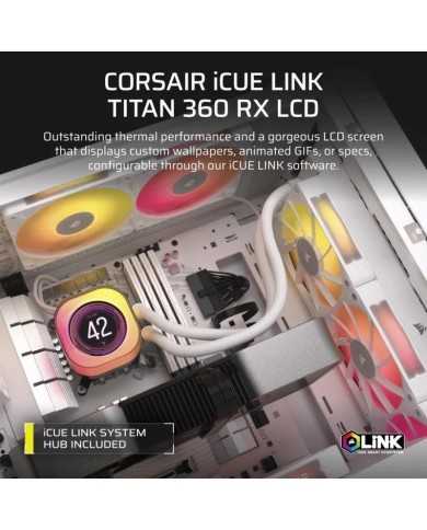REFRIGERACION LIQUIDA CPU CORSAIR ICUELINK TITAN 360 RX 360MM RGB LCD WHITE REFRIGERACION LIQUIDA CPU CORSAIR ICUELINK TITAN 360 RX 360MM RGB LCD WHITE