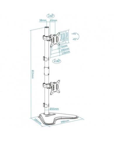 SOPORTE DE SOBREMESA MONITOR TOOQ 17-32 9KG 2 BRAZOS VERTICAL GIRA/INCLI SOPORTE DE SOBREMESA MONITOR TOOQ 17-32 9KG 2 BRAZOS VERTICAL GIRA/INCLI