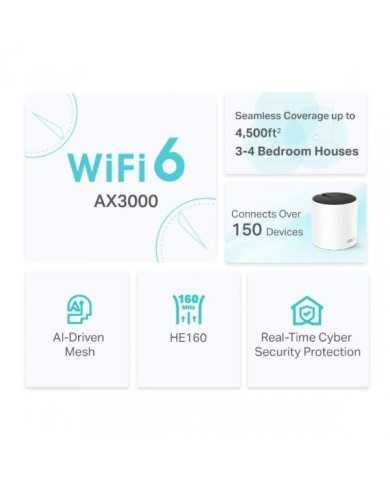 WIRELESS REPEATER TP-LINK AX3000 WIFI 6 DUALBAND MESH PACK 2 DECO X55