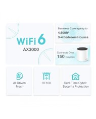 WIRELESS REPEATER TP-LINK AX3000 WIFI 6 DUALBAND MESH PACK 2 DECO X55