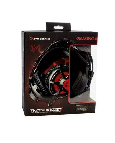 AURICULARES + MICROFONO PHOENIX GAMING BLACK AURICULARES + MICROFONO PHOENIX GAMING BLACK
