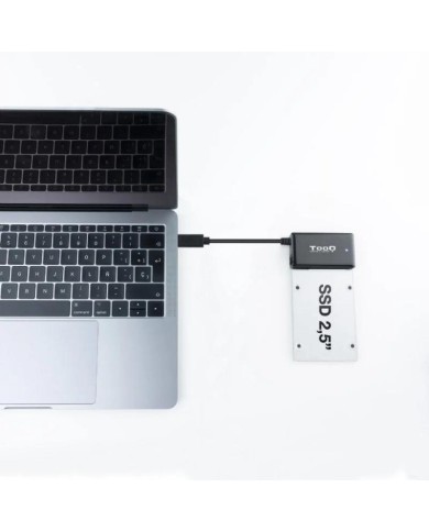 ADAPTADOR USB 3.0 USB-C TOOQ DISCO DURO SATA 2.5/3.5 ALIMENTADOR BLACK