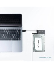 ADAPTADOR USB 3.0 USB-A TOOQ DISCO DURO SATA 2.5/3.5 ALIMENTADOR BLACK