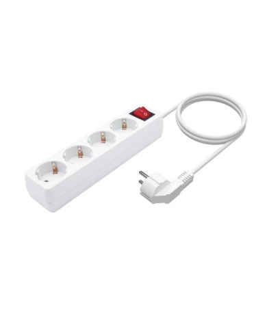 REGLETA AISENS 4 SCHUKOS PROTECCION INTERRUPTOR 1,4M WHITE