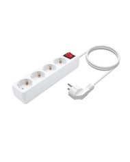 REGLETA AISENS 4 SCHUKOS PROTECCION INTERRUPTOR 1,4M WHITE