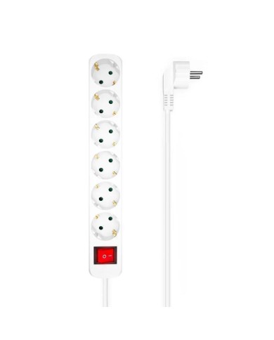 REGLETA AISENS 6 SCHUKOS PROTECCION INTERRUPTOR 1,4M WHITE