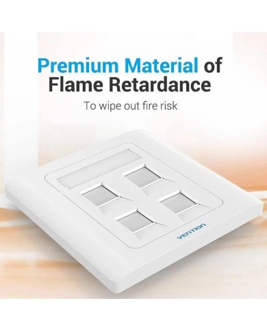 ROSETA DE PARED VENTION RJ45 CAT.6 UTP 4 TOMAS WHITE