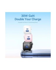 CARGADOR DE PARED VENTION GAN USB-C USB-A 30W WHITE