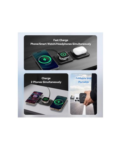 BASE CARGADOR PAD VENTION SMARTPHONE/APPLE WATCH/AURICULARES WIRELESS BLACK