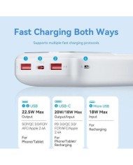 POWERBANK VENTION 4800MAH 2XUSB-C + LIGHTNING 22.5W USB-C PLEGABLE BLACK