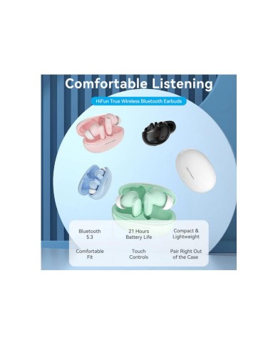 AURICULARES VENTION BLUETOOTH 5.3 TRUE WIRELESS 7 HORAS BLACK