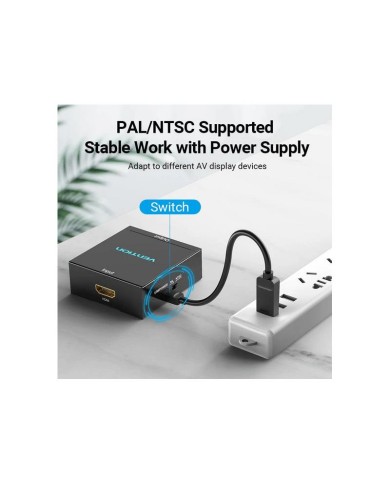 CONVERSOR VENTION HDMI/H - RCA/H MINIUSB/H BLACK