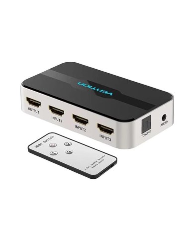 DUPLICADOR VENTION 3XHDMI HEMBRA - HDMI MACHO X1 AUDIO SILVER/BLACK
