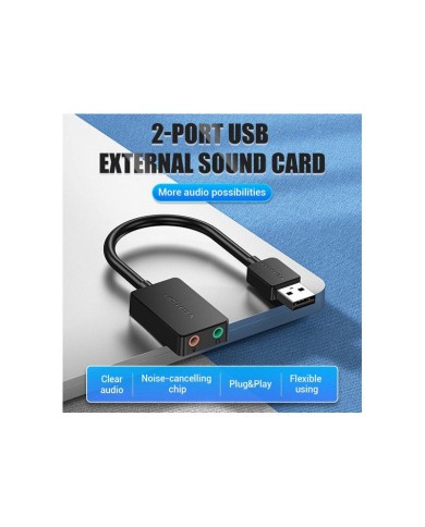TARJETA DE SONIDO 2.1 VENTION USB-A JACK 3.5MM BLACK TARJETA DE SONIDO 2.1 VENTION USB-A JACK 3.5MM BLACK