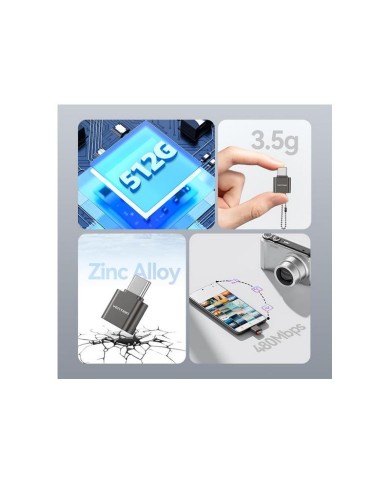 LECTOR DE TARJETAS EXTERNO VENTION USB-C MICROSD BLACK