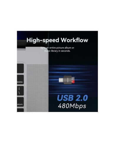 LECTOR DE TARJETAS EXTERNO VENTION USB-C MICROSD BLACK