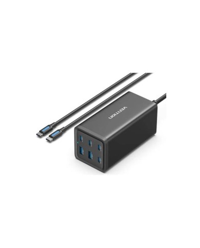 CARGADOR DE ESCRITORIO VENTION GAN 4XUSB-C 2XUSB-A 200W