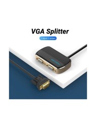 DUPLICADOR VENTION VGA MACHO - 2X VGA HEMBRA ALIMENTACION EXTERNA BLACK