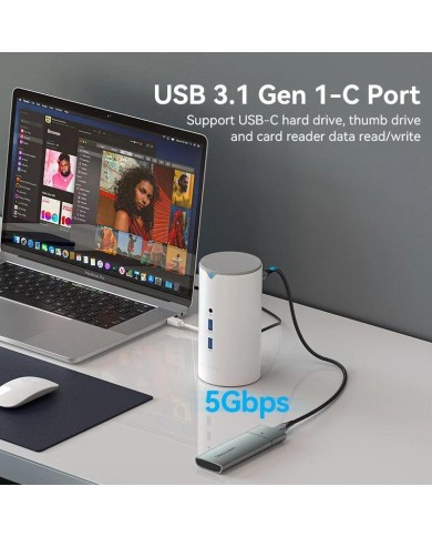 DOCK STATION VENTION 12 EN 1 USB-C A HDMI/VGA/USB-C/USB-A/RJ45/MICROSD/JACK