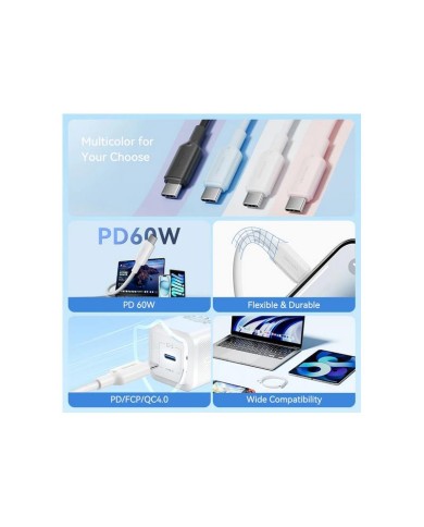 CABLE USB-C 2.0 VENTION TIPO USB-C/M - USB-C/M 3A 1M BLUE CABLE USB-C 2.0 VENTION TIPO USB-C/M - USB-C/M 3A 1M BLUE