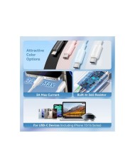 CABLE VENTION USB-A 2.0 - USB-C 3A 2M ALUMINIO BLUE CABLE VENTION USB-A 2.0 - USB-C 3A 2M ALUMINIO BLUE