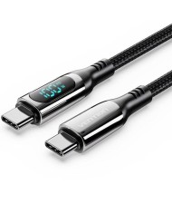 CABLE USB VENTION TIPO USB-C/M-C/M PANTALLA LED 5A PD100W 1.2M BLACK