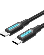 CABLE USB-C VENTION TIPO USB-C/M - USB-C/M 3A PD60W 0.5M BLACK