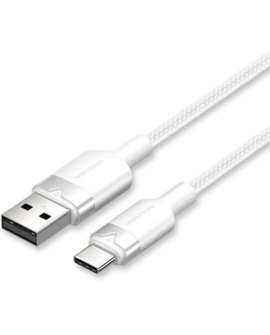 CABLE VENTION USB-A 2.0 - USB-C 3A 2M ALUMINIO WHITE CABLE VENTION USB-A 2.0 - USB-C 3A 2M ALUMINIO WHITE