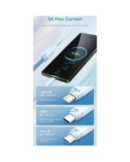 CABLE 3 EN 1 VENTION USB-A 2.0- USB-C/LIGHTNING/MICRO-B 1.5M ALUMINIO WHITE