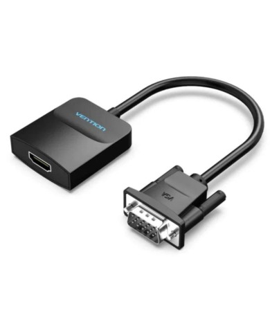 CABLE CONVERSOR VENTION VGA/M - HDMI/H 1M BLACK CABLE CONVERSOR VENTION VGA/M - HDMI/H 1M BLACK