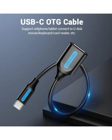 CABLE CONVERSOR VENTION USB-C/M - USB-A/H 15CM BLACK CABLE CONVERSOR VENTION USB-C/M - USB-A/H 15CM BLACK