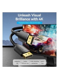 CABLE DISPLAYPORT 1.2 4K VENTION DP/M - DP/M 1M BLACK